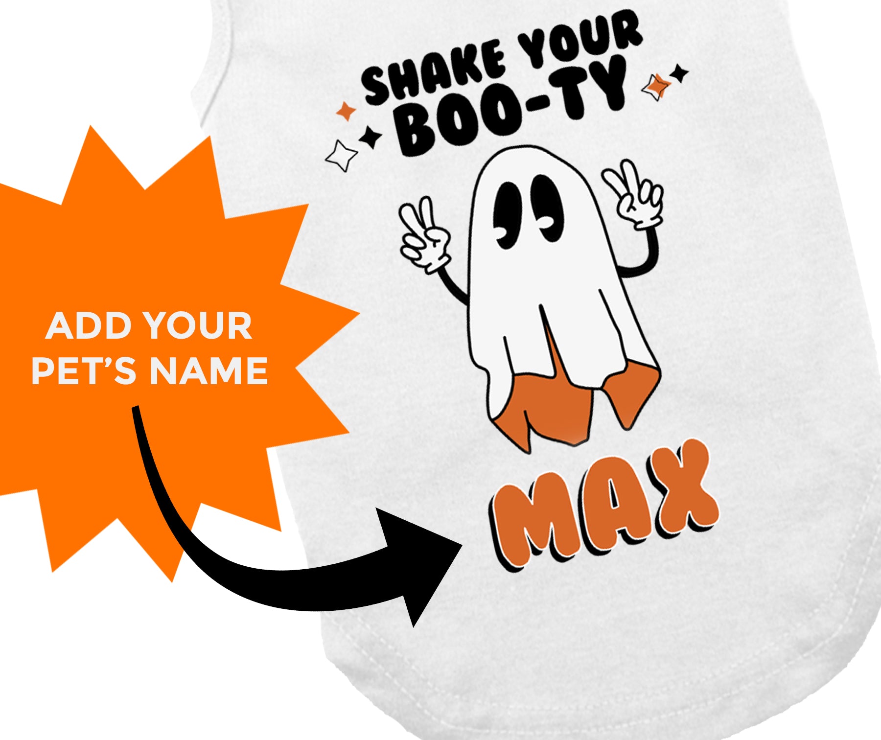 Halloween Dog Shirt | Personalized Shake Your Boo-ty Boy Ghost